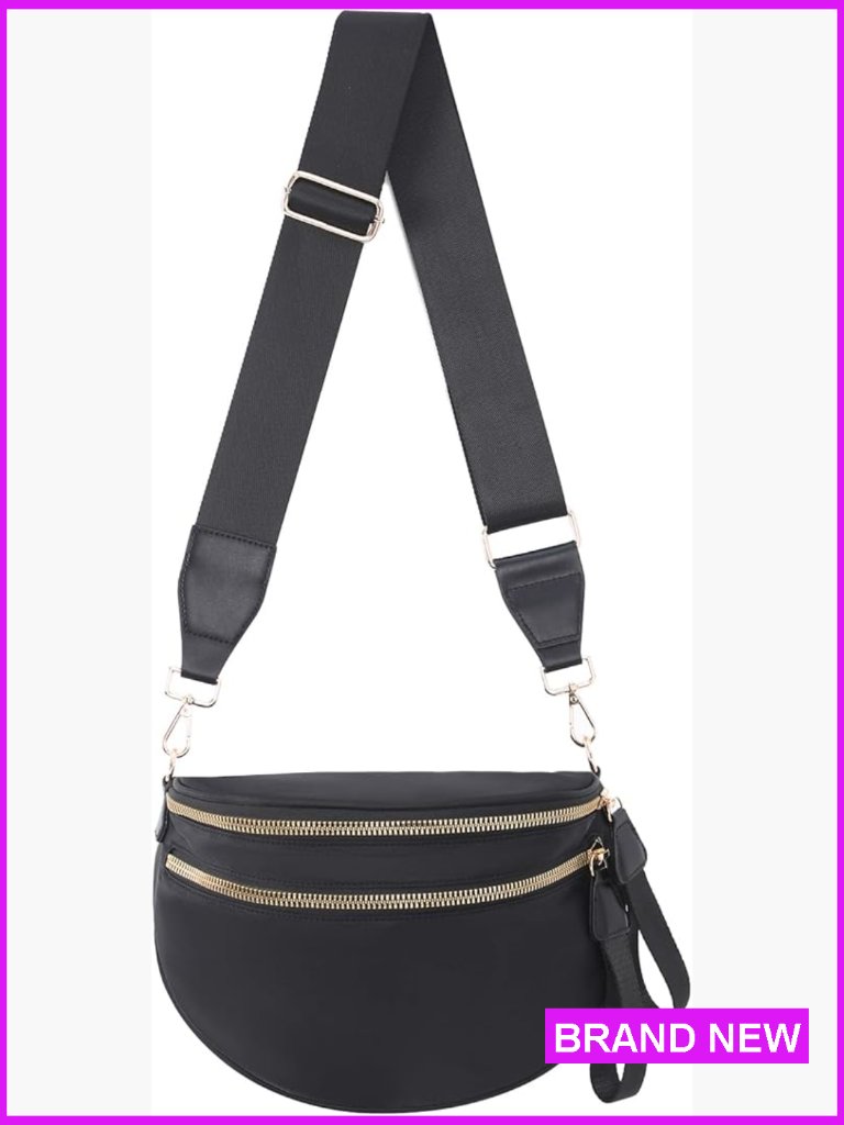 Nylon Crossbody Bag Large Sling Purse Adjustable Strap Y2k Chic Handsfree